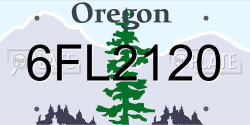 6FL2120 Oregon License Plate