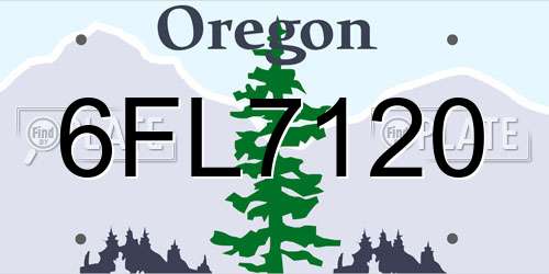 6FL7120 Oregon License Plate