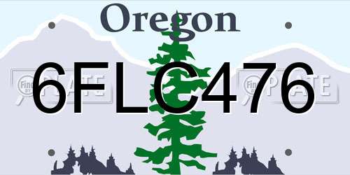 6FLC476 Oregon License Plate