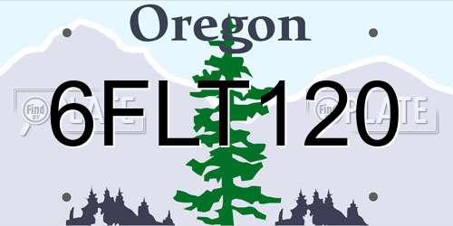 6FLT120 Oregon License Plate