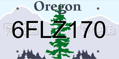 6FLZ170 Oregon License Plate