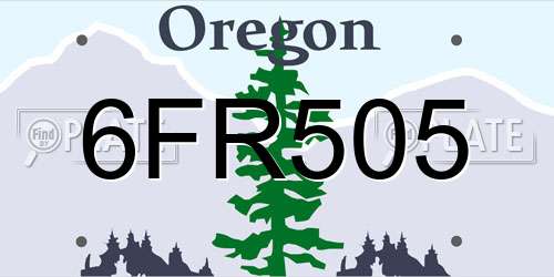 6FR505 Oregon License Plate