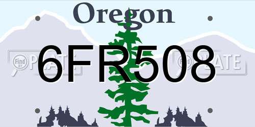 6FR508 Oregon License Plate