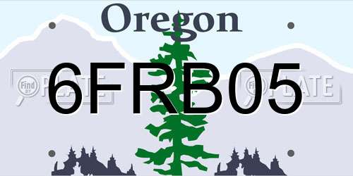 6FRB05 Oregon License Plate