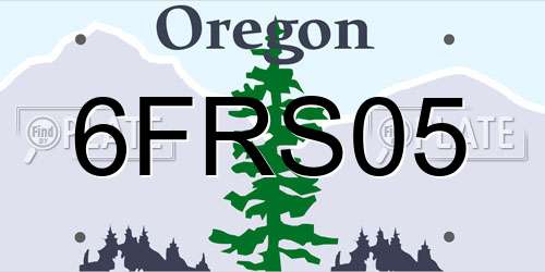 6FRS05 Oregon License Plate