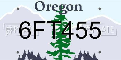 6FT455 Oregon License Plate