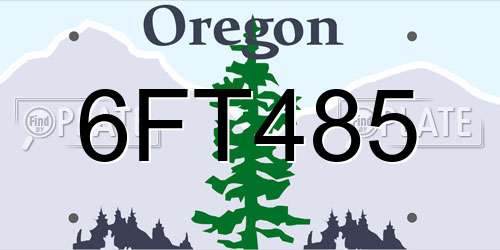 6FT485 Oregon License Plate