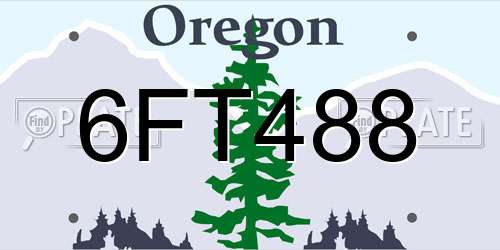 6FT488 Oregon License Plate
