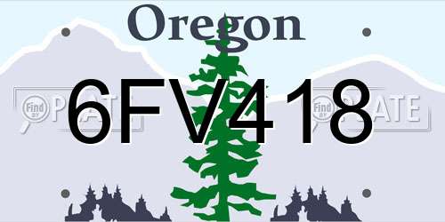 6FV418 Oregon License Plate