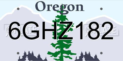 6GHZ182 Oregon License Plate