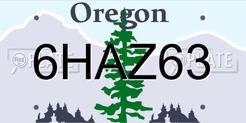 6HAZ63 Oregon License Plate