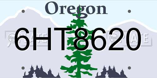 6HT8620 Oregon License Plate