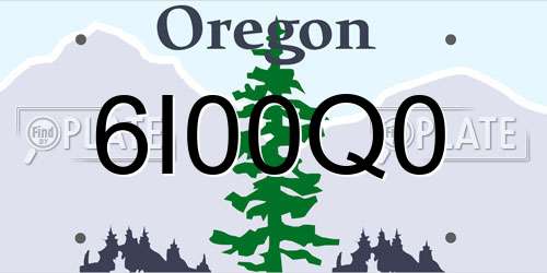 6I00Q0 Oregon License Plate