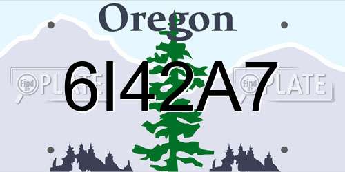 6I42A7 Oregon License Plate