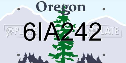 6IA242 Oregon License Plate