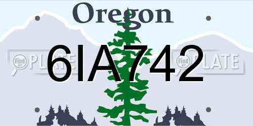 6IA742 Oregon License Plate