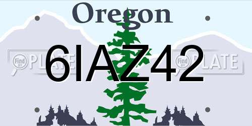6IAZ42 Oregon License Plate