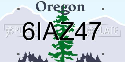 6IAZ47 Oregon License Plate
