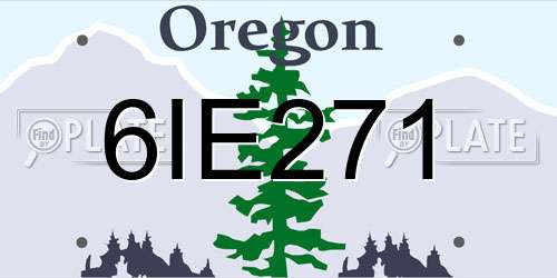 6IE271 Oregon License Plate