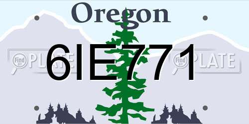 6IE771 Oregon License Plate
