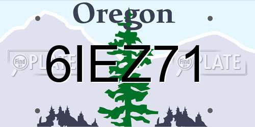 6IEZ71 Oregon License Plate