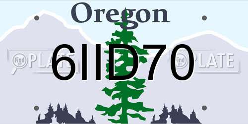 6IID70 Oregon License Plate