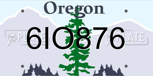 6IO876 Oregon License Plate