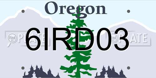 6IRD03 Oregon License Plate