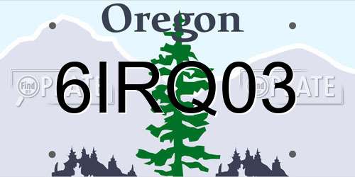 6IRQ03 Oregon License Plate