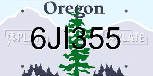 6JI355 Oregon License Plate