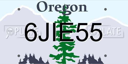 6JIE55 Oregon License Plate
