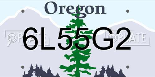 6L55G2 Oregon License Plate