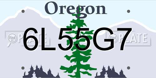 6L55G7 Oregon License Plate