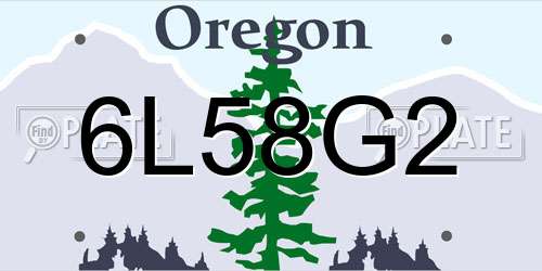 6L58G2 Oregon License Plate