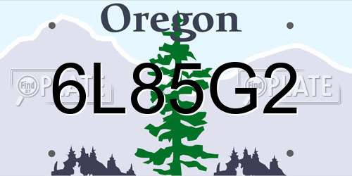 6L85G2 Oregon License Plate