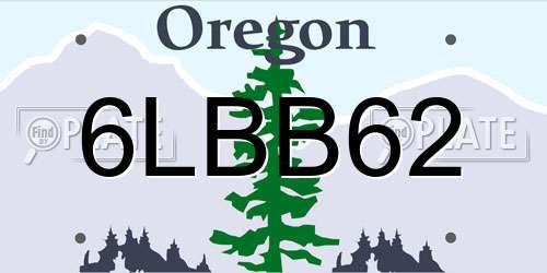 6LBB62 Oregon License Plate