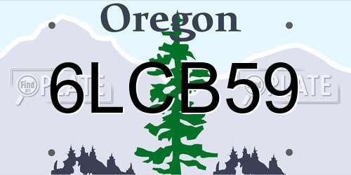 6LCB59 Oregon License Plate