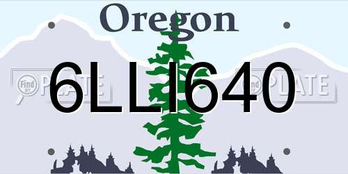 6LLI640 Oregon License Plate