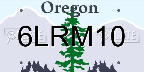 6LRM10 Oregon License Plate