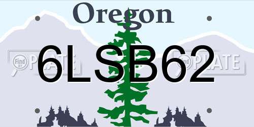 6LSB62 Oregon License Plate