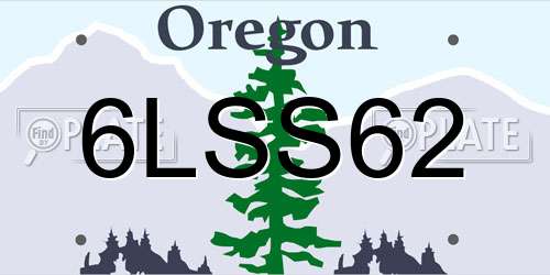 6LSS62 Oregon License Plate