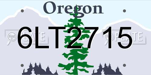 6LT2715 Oregon License Plate