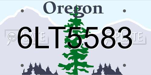 6LT5583 Oregon License Plate