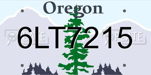 6LT7215 Oregon License Plate