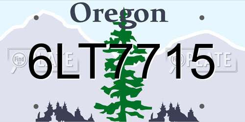 6LT7715 Oregon License Plate