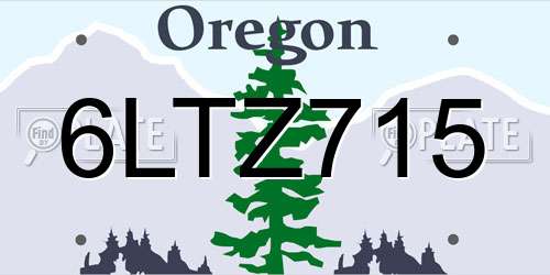 6LTZ715 Oregon License Plate