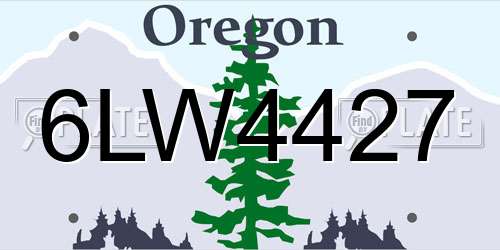 6LW4427 Oregon License Plate