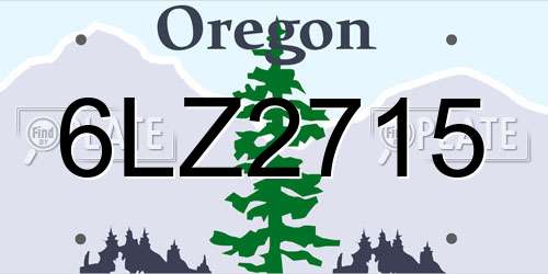 6LZ2715 Oregon License Plate