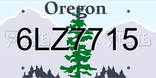 6LZ7715 Oregon License Plate