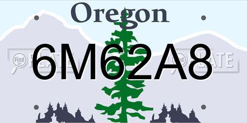 6M62A8 Oregon License Plate